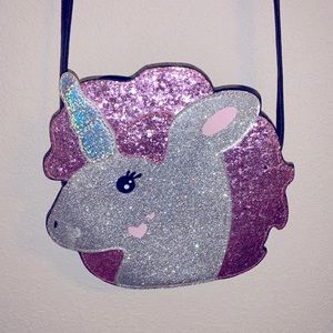 Glittery Kawaii Unicorn Crossbody Purse